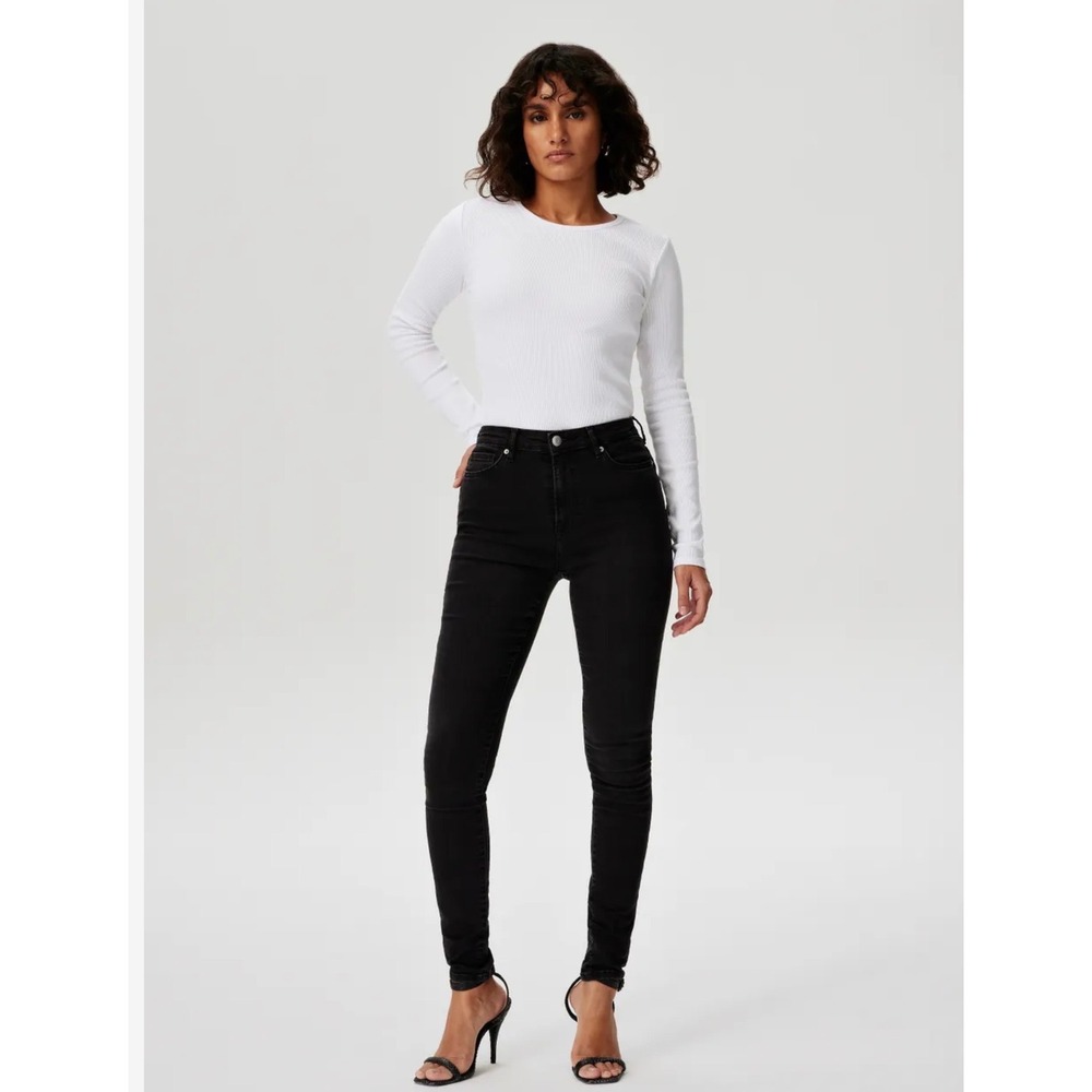 Costes Ivy High Rise Super Skinny Jeans Black Organically Grown Cotton W32 L32‎